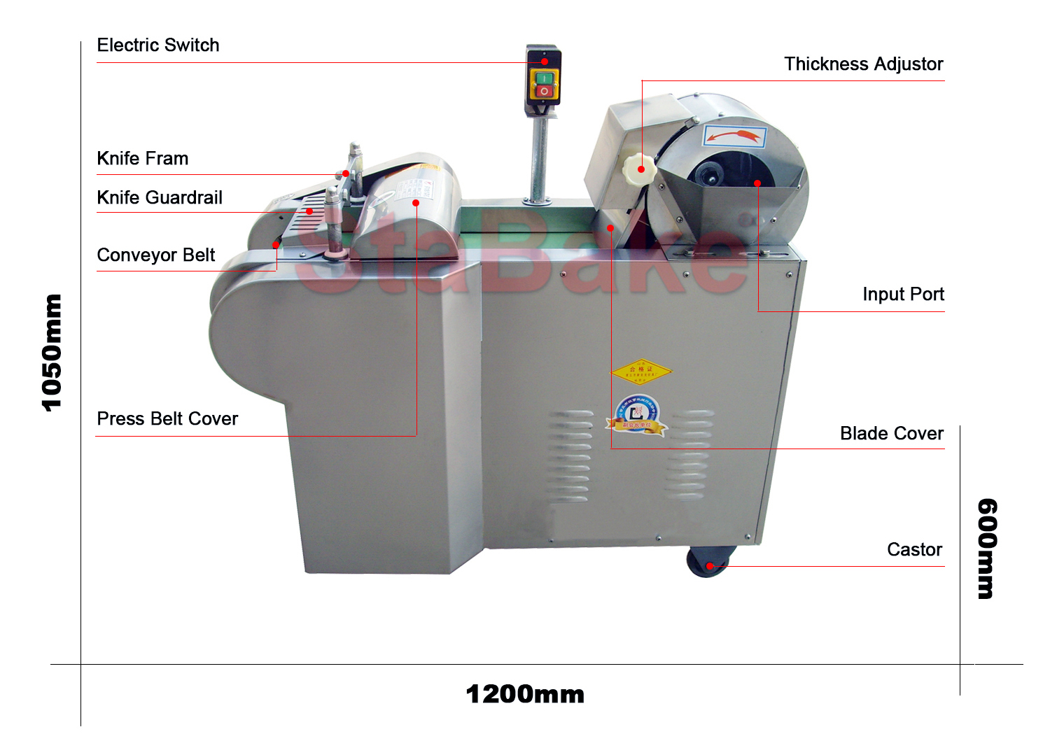 Máquina de corte comercial YQC1000