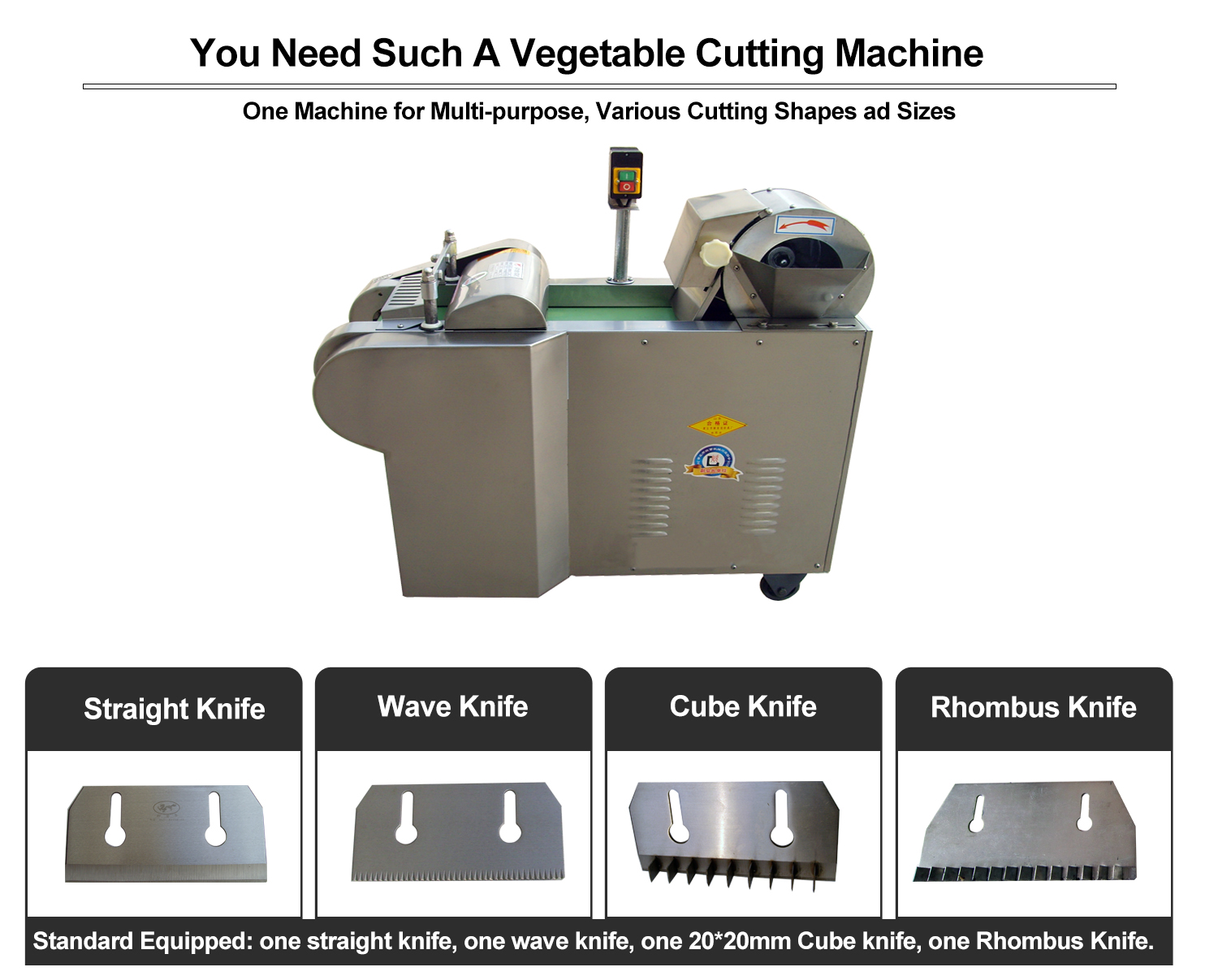 Máquina de cortador de vegetales YQC1000 Comerciales